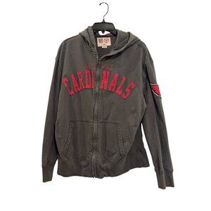 47 Brand Arizona Cardinals NFL Mens Large Gray Full-Zip Hoodie Cotton Jacket